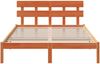 vidaXL Bettgestell mit Kopfteil Braun 150 x 200 cm Massivholz Kiefer 872160 Bild 4