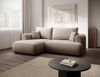 Selsey ''Ovo Mini' Eckschlafsofa linksseitig mit Stauraum, Easy-Clean-Samtbezug, beige, 93 x 238 x 156 cm Bild 2