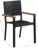 vidaXL Gartenstühle 2 Stk. Poly-Rattan Schwarz 43937 Bild 5
