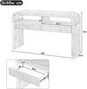 Couchtisch 120x35,5x76,5 cm aus MDF mit geschwungenen Kanten und 2 Schubladen, Weiß Bild 5