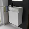 Alpenberger Badmöbel-Set Gäste WC Waschbecken mit Unterschrank - Hängeschrank Vormontiert, (2-tlg. Unterschrank mit Waschbecken, Badezimmerschrank Set - Gäste WC Möbel), Waschbeckenunterschrank Weiss - Bad Schrank Hängend Bild 5