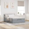vidaXL Ottoman-Bett mit Matratze & LEDs Hellgrau 140x200 cm Stoff 3312229 Bild 4