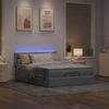 vidaXL Ottoman-Bett mit Matratze & LEDs Hellgrau 140x200 cm Stoff 3312229 Bild 3
