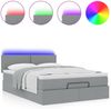 vidaXL Ottoman-Bett mit Matratze & LEDs Hellgrau 140x200 cm Stoff 3312229 Bild 5