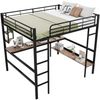 Hochbett 140x200 Metallbett mit Schreibtisch und Regalen, platzsparendes Loftbett, robustes Bettgestell für Jugendzimmer & Studenten Bild 4