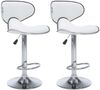 Barhocker SUPRI höhenverstellbar 2er Set Weiß Kunstleder | Barstühle drehbar Küchenhocker Thekenhocker für Küche Hausbar Bild 2