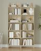 Bücherregal, Regal, Standregal, Büroregal, mit 6 Fächern, offen, für Wohnzimmer, Arbeitszimmer, Büro, als Raumteiler, 24 x 48 x 170 cm, Eichenbeige Bild 3