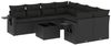 vidaXL 9-tlg. Garten-Sofagarnitur mit Kissen Schwarz Poly Rattan 3219954 Bild 2