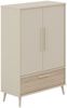 PAIDI Kleiderschrank EEFJE in Beige mit Schublade und Türen, verschiedene Ausführungen (B/H/T ca. 95-123/139-204/41-57cm, mit 2 oder 3 Türen + Tiny-Variante) inkl. Kleiderstange und Einlegeböden, Kinderkleiderschrank aus Holz Bild 2