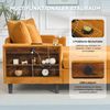 LVHOM Schlafsofa mit LED & USB, Chaiselongue mit Becherhalter & Stauraum, großes Einzelsofa bis 300kg belastbar, inkl. 3 Kissen, 129x170cm, Gelb Bild 4