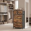 SONGMICS Kommode mit 5 Stoffschubladen, Schrank für Schlafzimmer, Stahlgestell, 50,6 x 30 x 96,2 cm, Rustikales Braun Bild 2