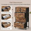 SONGMICS Kommode mit 5 Stoffschubladen, Schrank für Schlafzimmer, Stahlgestell, 50,6 x 30 x 96,2 cm, Rustikales Braun Bild 4