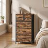 SONGMICS Kommode mit 5 Stoffschubladen, Schrank für Schlafzimmer, Stahlgestell, 50,6 x 30 x 96,2 cm, Rustikales Braun Bild 3