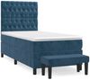 vidaXL Boxspringbett mit Matratze Dunkelblau 100x200 cm Samt 3138011 Bild 2
