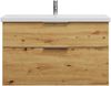 Burgbad EQIO Waschbecken mit Unterschrank 103 cm breit, Braun, Waschbecken Keramik Weiß Bild 1