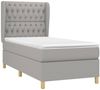 Boxspringbett mit Matratze Stoff Hellgrau 90x190 cm, Härtegrad: H2 [3128725] Bild 3