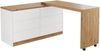Flieks Schreibtisch mit Rollen, drehbare Tischplatte, multifunktionaler 2-in-1 Schreibtisch & Sideboard, 6 Schubladen, 120 × 50 × 78 cm, Weiß/Eiche Bild 5