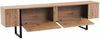 Dmora Fernsehschrank Lilith, Ständer für Wohnzimmerfernseher, Niedriges Wohnzimmer-Sideboard, TV-Ständerbasis, 180x30 h50 cm, Kiefer und Schwarz Bild 4