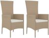 vidaXL Gartenstühle mit Kissen 2 Stk. Poly Rattan Beige 319532 Bild 2