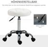 Drehhocker höhenverstellbar mit Rollen, Kunstleder gepolstert, 120 kg, kompakt für Salon, Studio, Küche Bild 3