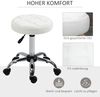 Drehhocker höhenverstellbar mit Rollen, Kunstleder gepolstert, 120 kg, kompakt für Salon, Studio, Küche Bild 4
