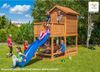Fungoo Spielturm "My House Free Time Beach", teak,mit Picknicktisch, Sandkastenabdeckung, Rutsche Haus mit Holzdach Bild 2