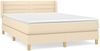 Boxspringbett mit Matratze Stoff Creme 140x200 cm Bild 2