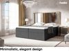 MEBLINI Boxspringbett LIONEL 180x200 cm mit Bettkasten - H3/Dunkelgrau Webstoff Polsterbett - Doppelbett mit Topper & Bonellfederkern-Matratze Bild 4