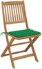 vidaXL Klappbare Gartenstühle 6 Stk. mit Kissen Massivholz Akazie 3074999 Bild 3