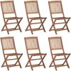 vidaXL Klappbare Gartenstühle 6 Stk. mit Kissen Massivholz Akazie 3074999 Bild 2