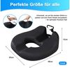 HEYHIPPO Sitzkissen Sitzkissen Memory Foam ergonomisch für Büro & Auto Schwarz 45×46×16cm, Hohles Sitzkissen groß –Druckentlastend für Bürostuhl, bis 90 kg Bild 2