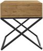 AX LIVING Nachttisch modern Aleio X 45 Eiche Wotan, schwarzes Gestell Bild 2