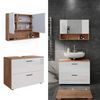 Badmöbel-Set Irma Weiß Hochglanz/Goldkraft Eiche 2 Teile, Unterschrank 80 cm Vicco Bild 2