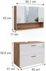 Badmöbel-Set Irma Weiß Hochglanz/Goldkraft Eiche 2 Teile, Unterschrank 80 cm Vicco Bild 3