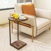 HDANI C-förmiger Beistelltisch Runder Couchtisch Vintagebraun 40x40x60 cm Bild 2