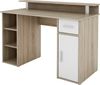 byLIVING Schreibtisch DIEGO / Arbeits-Tisch mit viel Stauraum in Sonoma Eichen-Holz-Optik / Fronten in Weiß / Computer-Tisch / 1 Schublade, 1 Tür, 3 offene Fächer / 120 x 88 x 55 cm (BxHxT) Bild 3