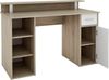 byLIVING Schreibtisch DIEGO / Arbeits-Tisch mit viel Stauraum in Sonoma Eichen-Holz-Optik / Fronten in Weiß / Computer-Tisch / 1 Schublade, 1 Tür, 3 offene Fächer / 120 x 88 x 55 cm (BxHxT) Bild 4