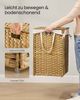 SONGMICS Wäschekorb 2 Fächern, Wäschesammler 160 L, Wäschebox aus synthetischem Rattan, mit Deckel und Griffen, geflochten, faltbar, herausnehmbarer Wäschesack, naturfarben LCBDE216Y01 Bild 3