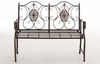 CLP 'Punjab' Gartenbank, antik, Landhaus-Stil, lackiertes Eisen, bronze, 94 x 53 x 116 cm Bild 4