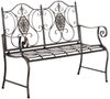 CLP 'Punjab' Gartenbank, antik, Landhaus-Stil, lackiertes Eisen, bronze, 94 x 53 x 116 cm Bild 2
