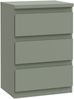 Forte EDMORE Kommode 40 45, moderner Nachttisch mit 3 Schubladen, Beistelltisch, Holzwerkstoff, Salbei, 41,8 cm breit x 61,5 cm hoch x 32,2 cm tief Bild 3