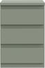 Forte EDMORE Kommode 40 45, moderner Nachttisch mit 3 Schubladen, Beistelltisch, Holzwerkstoff, Salbei, 41,8 cm breit x 61,5 cm hoch x 32,2 cm tief Bild 2