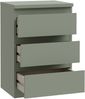 Forte EDMORE Kommode 40 45, moderner Nachttisch mit 3 Schubladen, Beistelltisch, Holzwerkstoff, Salbei, 41,8 cm breit x 61,5 cm hoch x 32,2 cm tief Bild 5