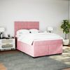 vidaXL Boxspringbett mit Matratze Rosa 140x190 cm Samt 3290911 Bild 3