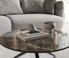 Couchtisch Delron 70x70 cm Keramik Emperador Extra Lucidato Dunkelbraun Kreuzfuß Flach Metall Schwarz Bild 5