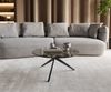 Couchtisch Delron 70x70 cm Keramik Emperador Extra Lucidato Dunkelbraun Kreuzfuß Flach Metall Schwarz Bild 2