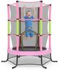 SONGMICS Trampolin Kinder, 174 cm Gartentrampolin mit Sicherheitsnetz, Mini-Trampolin für innen und außen, Stahlrahmen, pink Bild 1