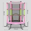 SONGMICS Trampolin Kinder, 174 cm Gartentrampolin mit Sicherheitsnetz, Mini-Trampolin für innen und außen, Stahlrahmen, pink Bild 5