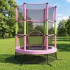 SONGMICS Trampolin Kinder, 174 cm Gartentrampolin mit Sicherheitsnetz, Mini-Trampolin für innen und außen, Stahlrahmen, pink Bild 3