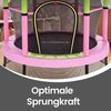 SONGMICS Trampolin Kinder, 174 cm Gartentrampolin mit Sicherheitsnetz, Mini-Trampolin für innen und außen, Stahlrahmen, pink Bild 4
